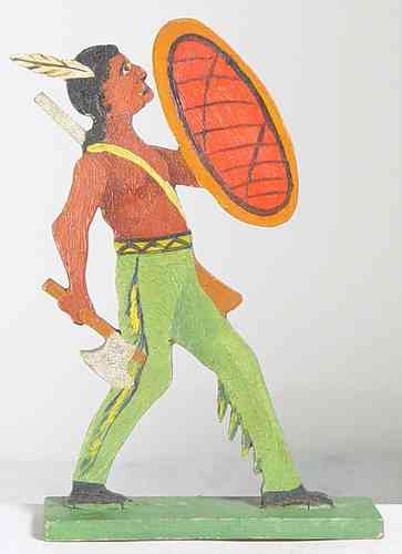 Indian with Tomahawk and Shield